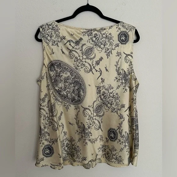 Talbots Cream and Black Patterned Blouse - Picture 4 of 14